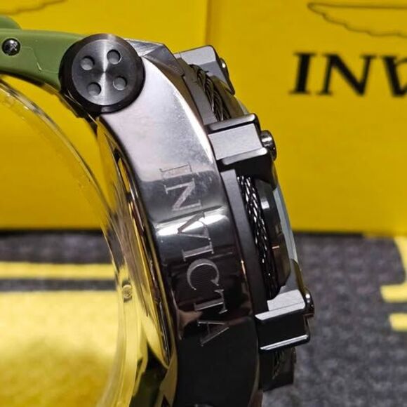 Invicta Bolt Zeus Chronograph Watch – Gunmetal & Green Strap – 52mm 200M WR - Picture 6 of 8